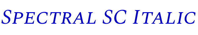 Spectral SC Italic fonte